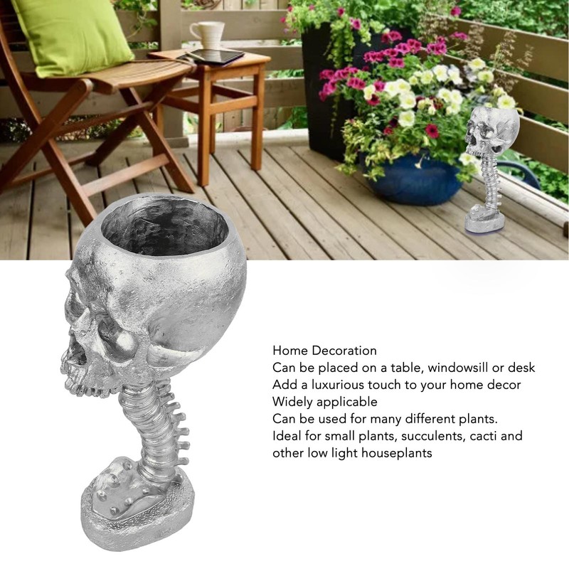 Skull Planter Spine Stand Set Innovative Exquisite Decorative Hand Painted