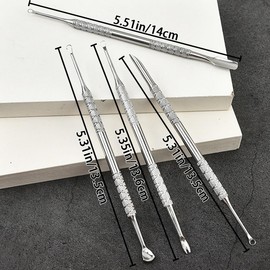 4 PCS Nail Cuticle Pushers Stainless Steel Cuticle Trimmer Nail Tools Scraper Dead Skin Remover Loop Cuticle Pusher 2 in 1 Nail Cuticle Pusher Non Slip Double Ended Nail Cuticle Trimmer