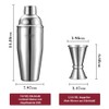 Stntus cocktail shaker set, 750 ml, bar accessories, mixer with