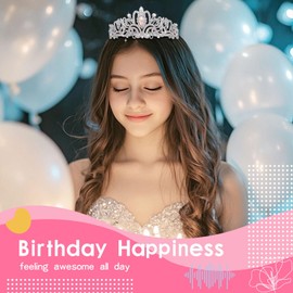 Crystal Tiara Crown Headband Princess Elegant Crown with combs for Women Girls Bridal Wedding Prom Birthday Party