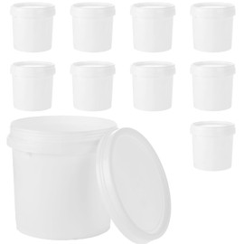 AKOLAFE 10 Pack Paint Buckets for Painting Empty Paint Cans Quart Plastic Paint Containers with Lids 2 Pint Plastic Paint Can 1/4 Gallon Paint Pail Small Paint Storage Containers for Leftover Paint