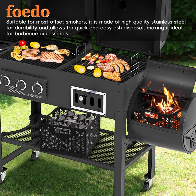 Foedo Charcoal Firebox Basket for Oklahoma Joe Offset Smoker, Grill