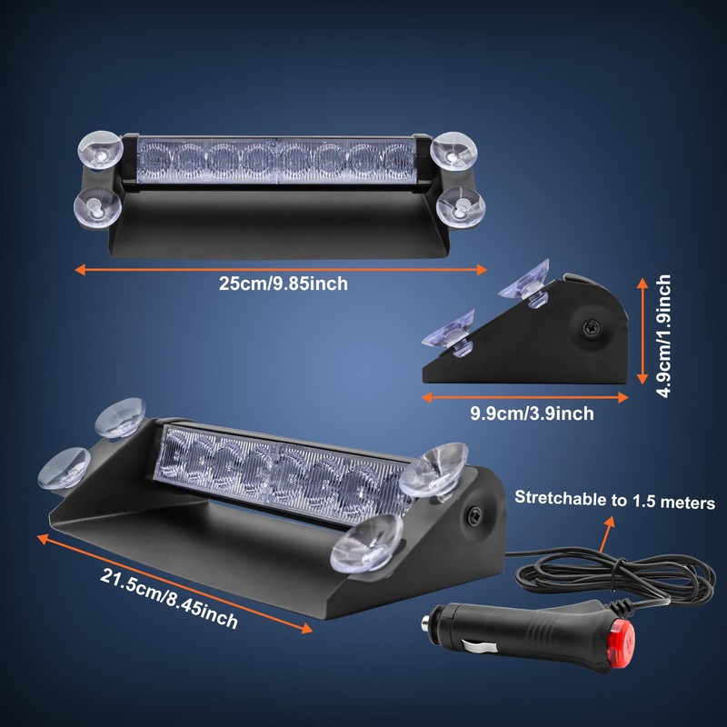 X-STYLE LED Strobe Light, 12V, Yellow, 3 Modes, Warning Light,
