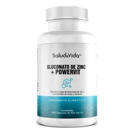 Gluconato De Zinc 200 Cápsulas Saludvida México Sin Sabor