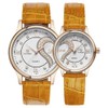 DREAMING Q&P Unisex Analog Quarz Paar Uhr mit Leder Armband