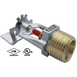 (2 Pack) FM Approved & UL/CUL Listed TUNA Fire Sprinkler Head Horizontal Sidewall Spray 1/2” NPT 155°F (68°C) K=5.6 Side Wall Spray K80 Standard Response for Automatic Fire Sprinkler System Chrome