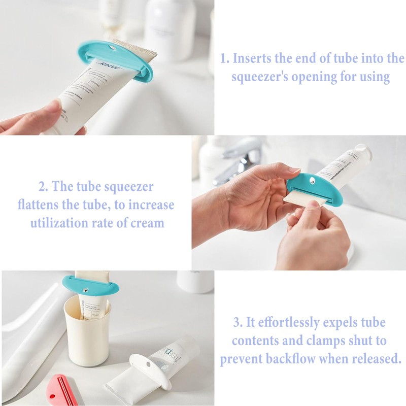 Toothpaste Squeezer,6Pcs Toothpaste Tube Squeezer Toothpaste Dispenser for Bathroom