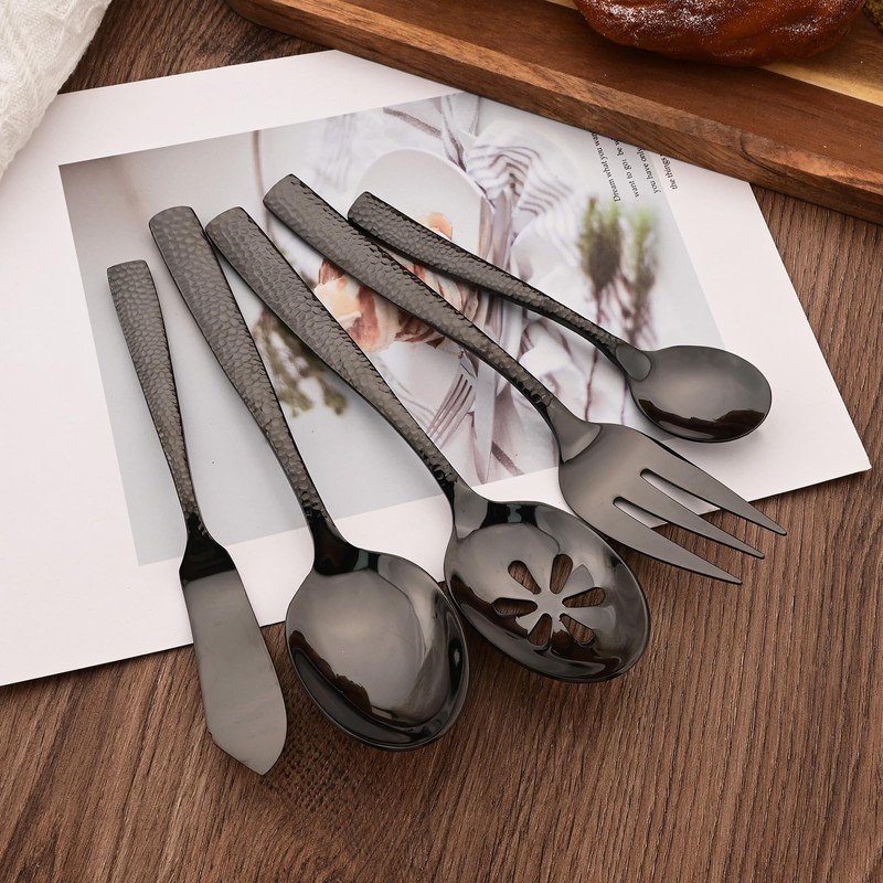 Uniturcky Serving Utensils Set, 5-Piece 18/8 Stainless Steel Hostess Serving