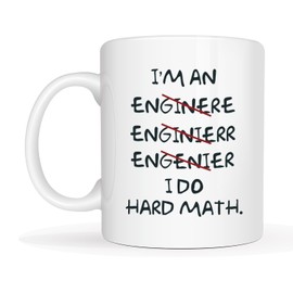 This Funny Coffee Mugs Wrong I'm an Engineer Christmas Gifts, I Do Hard Math Best Motivational and Inspirational Gifts, White 11 Oz