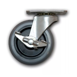 Shepherd Caster 3" Casters w/ Polyurethane Wheel & Top Plate (Set of 4; 2 w/brake)