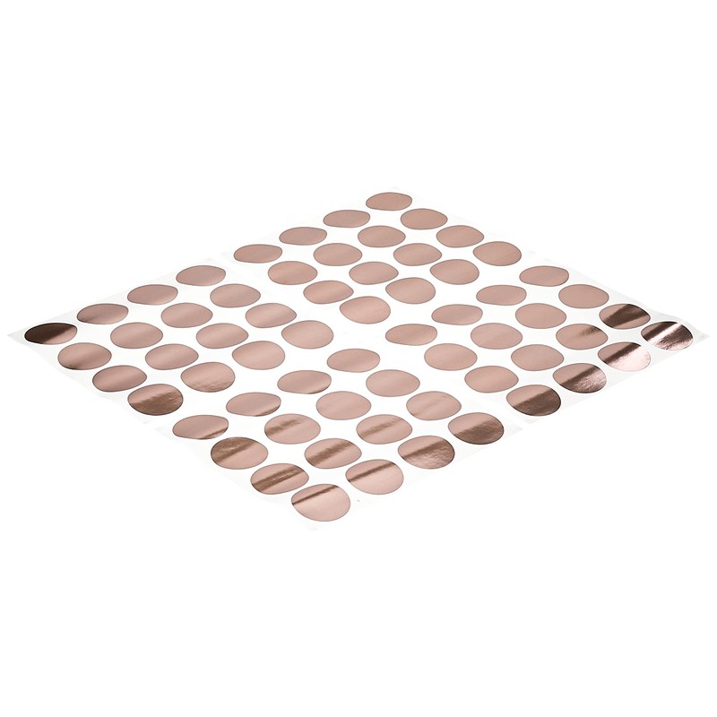 WallPops WPD2137 Metallic Effect Rose Gold Dots Decal - Metallic