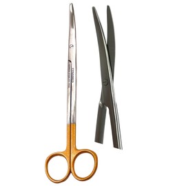 ArTLaB-Premium Metzenbaum Scissors Straight Curved Blades 7" Blunt/Blunt Veterinary Instruments-Metzenbaum Dissecting Scissors Delicate (1 EA Curved Metzenbaum scissor Gold)