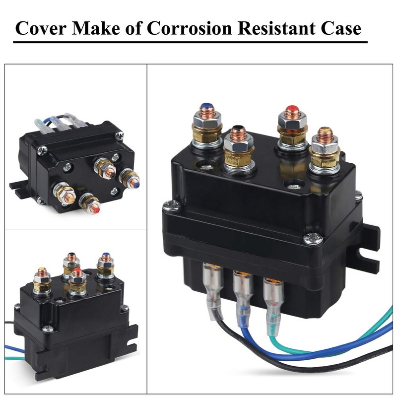 WATERWICH 12V 250A Winch Solenoid Relay Contactor with 6 Protecting