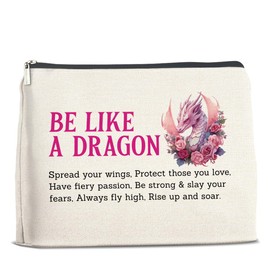 UPNEGE Dragon Lover Makeup Bag Motivational Dragon Gifts Cosmetic Bag Be Like a Dragon Zipper Makeup Pouch
