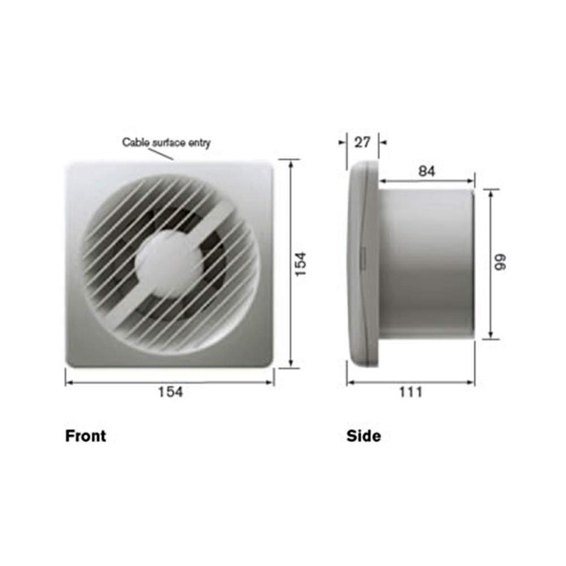 Greenwood Select 100mm HT Fan with Pull Cord with Gravity