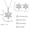 Kamise Xmas Women's Jewellery Sets, 925 Sterling Silver Snowflake Pendant