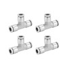 QWORK 1/4" OD Union Tee Stainless Steel 3 Way Tee