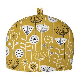 CUSHIONS2U Handmade Scandi Style Bergen Ochre Yellow, Grey Large Tea Cosy