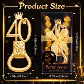 50Pcs 40th Black and Gold Bottle Opener 40 Birthday Party Favors Bottle Openers 40th Anniversaries Souvenirs for Guests Wedding Return Gift Theme Decoration Parties Supplies (40th)