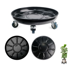 Choclaif Plant Caddy with Wheels,3 Pack Black Heavy Duty Plant Stand with Universal Wheels,Round Pot Trolley for Indoor Outdoor (12.12)