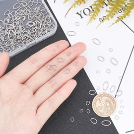 UNICRAFTALE 700pcs 3-10mm 7 Sizes Oval Jumps Rings 18-24 Gauge Close but Unsoldered Connector Rings Stainless Steel Jewelry Rings Connectors for DIY Jewelry Making Stainless Steel Color