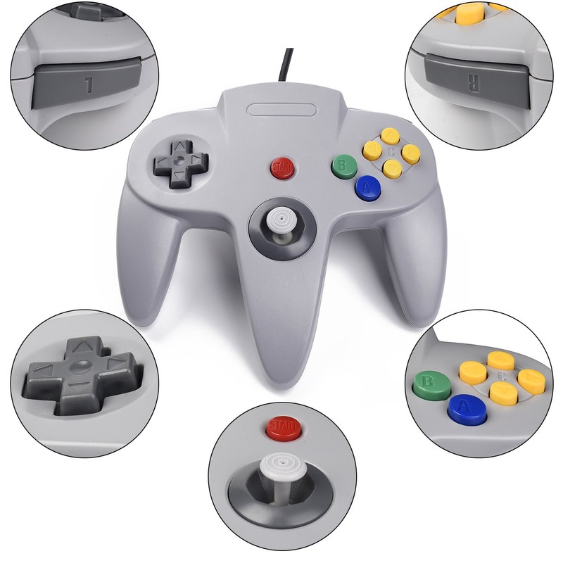 2 Pack Classic N64 Controller, kiwitatá Retro N64 Remote Wired