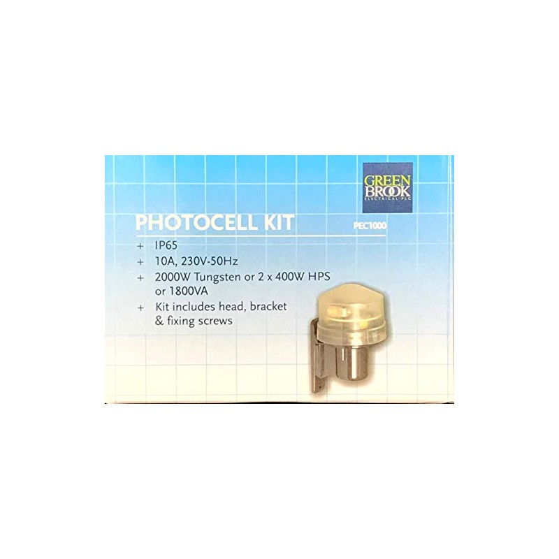 Greenbrook PEC1000 Electronic Photocell Kit with Detachable Sensing Module, Black