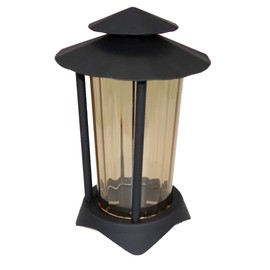 Grave Lantern, Grave Lamp, Grave Light, Steel with Ground Anchor 2499 (Black)