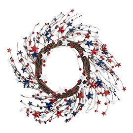 DII 4th of July Home Décor Independence, Wreath, 20" Diameter, Patriotic Stars