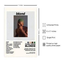 Theissen Frank Ocean Posters Blonde Album Cover Poster, posters for bedroom Wall Decor - Matte poster Frameless Gift 11 x 17 inch(28cm x 43cm)