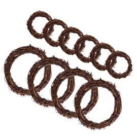 Grapevine Wreath Set, Marrywindix 10 Pieces 2 Sizes Natural Vine Branch Wreath Christmas DIY Rattan Wreath Garland for Christmas Holiday Craft Wedding Decor (3inch & 6inch)