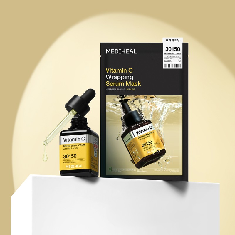 Mediheal Wrapping Serum Mask Vitamin C, 10 Sheets, 1 Pack