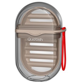 Quatish Leakproof Travel Soap Case with Lid, Shatterproof Bar Soap Holder Dish Container, Portable Travel Size Toiletries Camping Essentials for Gym, Dorm, Bathroom, Brown