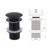 wohnfreuden Pop-Up Drain Valve without Overflow for Washbasins and Washbasins