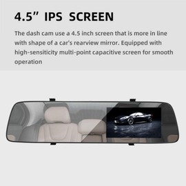 Riloer Dash Cam 1080P Full HD Car Recorder with 4.5 Inch IPS LCD Screen, 170° Wide Angle, Loop Recording, G-sensor, Support TF Card