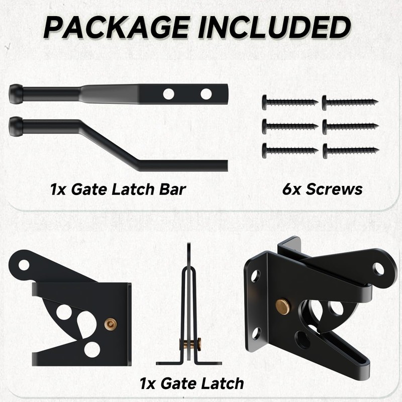 Self-Locking Heavy-Duty Gate Latch: Automatic Gravity Lever Type for Wooden