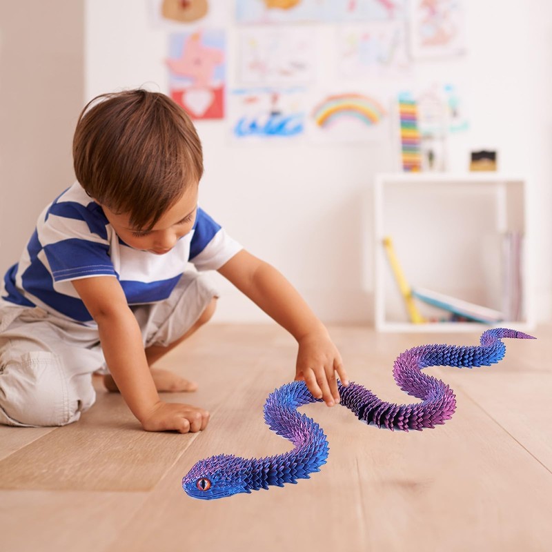 GegXcn 2Pcs 3D Printed Snake Decor,Stress Relief Fidget Toy for