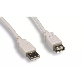PCCABLES.com USB 2.0 Extension Cable A-Male to A-Female 15FT White Passive