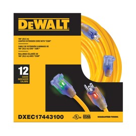 Dewalt 100' 12/3 Sjtw Lighted Ext Cord