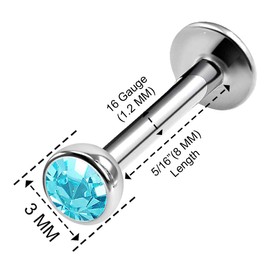 Marilyn Monroe Labret Earrings, Stainless Steel, 1.2 mm, 16 g, Pack of 2, Stainless Steel