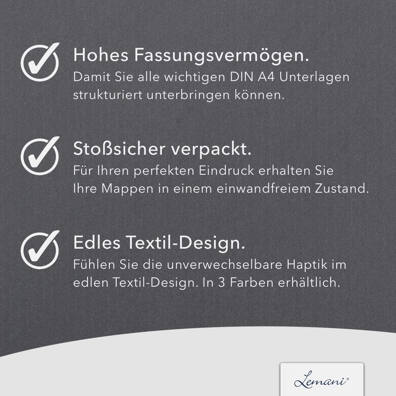 Lemani® Carisma 2-Piece Application Folders Dark Grey with 1 Spine
