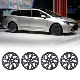 NIXON OFFROAD 16 Inch Hubcaps for Toyota Corolla 2009-2025 [Only Fit Steel Wheel] Wheel Rim Cover (Set of 4) ABS+PC Hub Caps Replacement for Car (16 Inch, Black Matte, 5111Style)