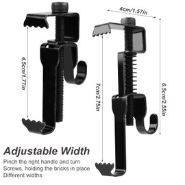 12pcs Brick Hanger Clamp for 1.77"-2.95" Wall, Stainless Steel Heavy Duty Adjustable Hooks for Hanging Pictures Outdoor, No Drill, Holes, Nails or Screws