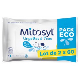 Mitosyl Water Wipes Set of 2 x 60 Wipes
