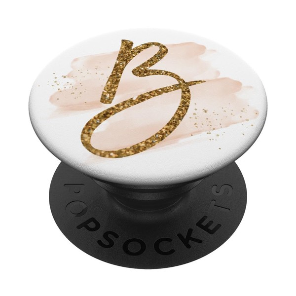 Monogram Initial Letter B Personalized Pretty Script PopSockets PopGrip: Swappable