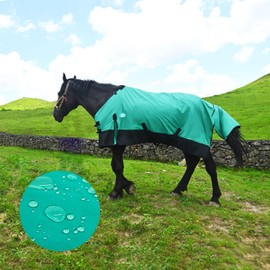 Adjustable Waterproof and Breathable Horse Sheet | Horse Blankets for Real Horses|Perfect Rainy Day Protection(80", Blue)