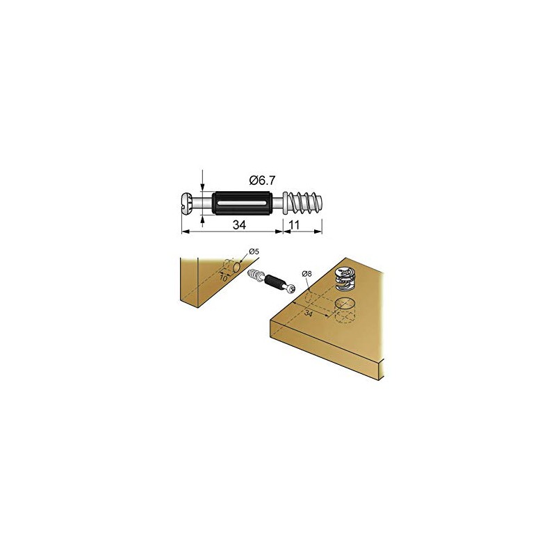 20 x Screw-In Wall Plugs Furniture Connector Cupboard Connector Clamping