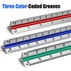 Kyuionty Engineer Scale Ruler 12 Inch, Aluminum Laser-Etched Triangular Drafting