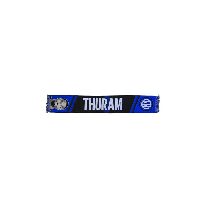 Inter, Sciarpa Jacquard dedicata al giocatore Marcus Thuram, 100% Acrilico,