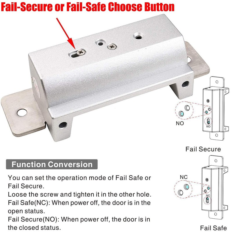 UHPPOTE ANSI Standard Heavy Duty Stainless Steel Finish Electric Strike